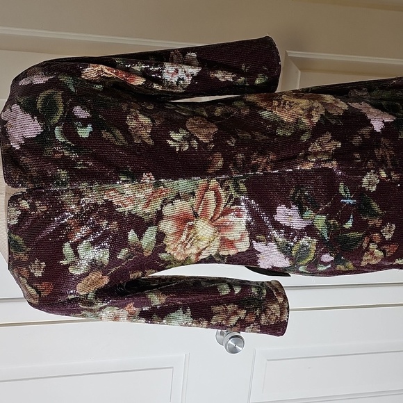 Vince Camuto Sequins Dress Floral Patterned. Size 6. Reat Zipper.‎ New - Picture 5 of 8